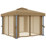 Vidaxl Arbor s oponou 3x3 m hliník taupe