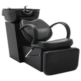 Vidaxl Washing Stol med Washbasin Artificial Leather Black