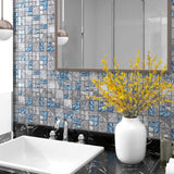 Vidaxl Mosaic Tiles 22 PCS 30x30 cm gris en verre et bleu