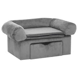 Banco de perros Vidaxl con cajón 75x50x38 cm peluche gris