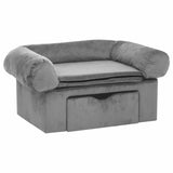 Banque de chien Vidaxl avec tiroir 75x50x38 cm Gray en peluche
