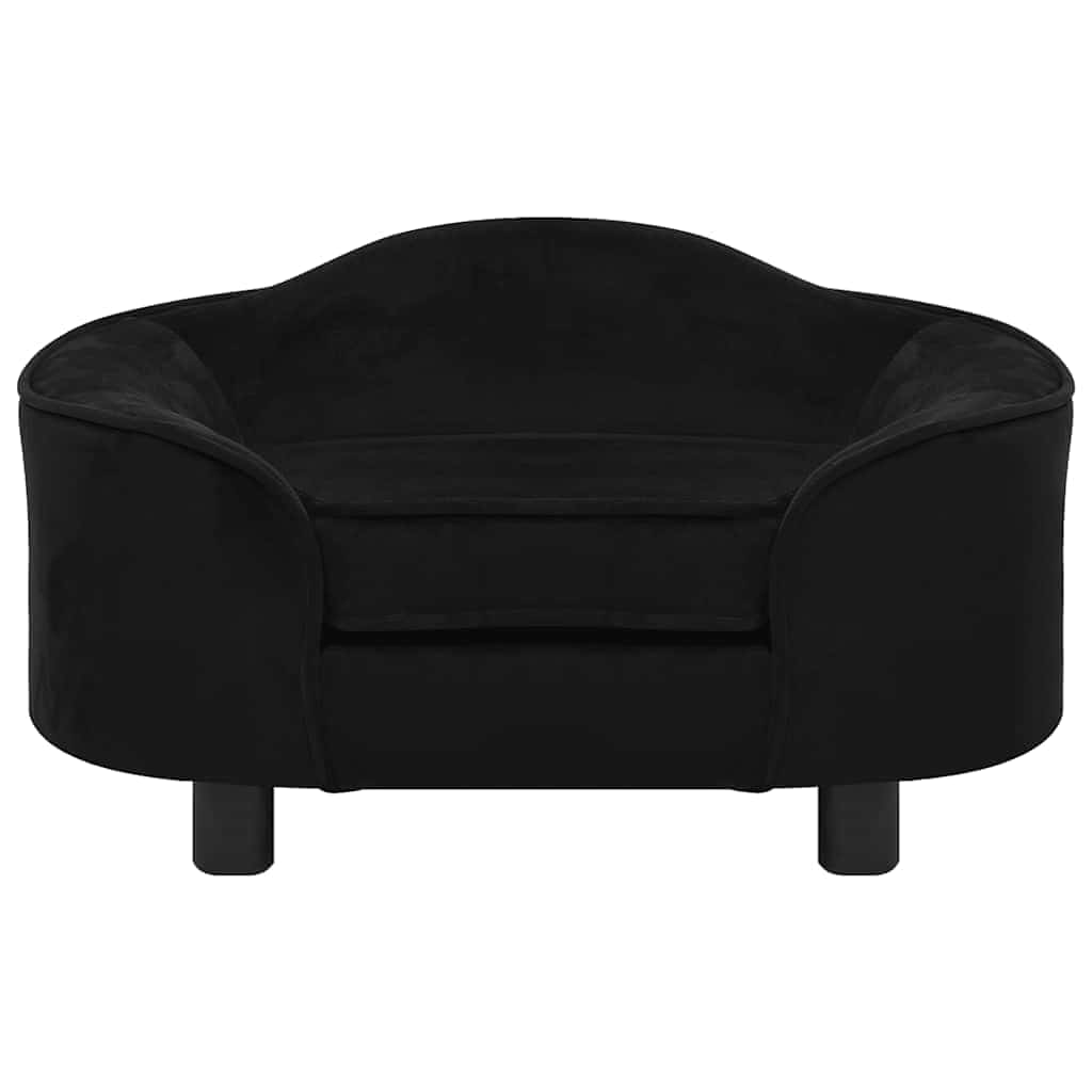 Vidaxxl canapé pour chien 67x47x36 cm peluche noir