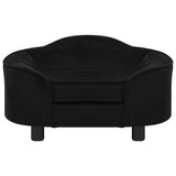 Vidaxxl canapé pour chien 67x47x36 cm peluche noir