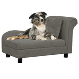 Vidaxxl canapé pour chien avec coussin 83x44x44 cm peluche gris foncé
