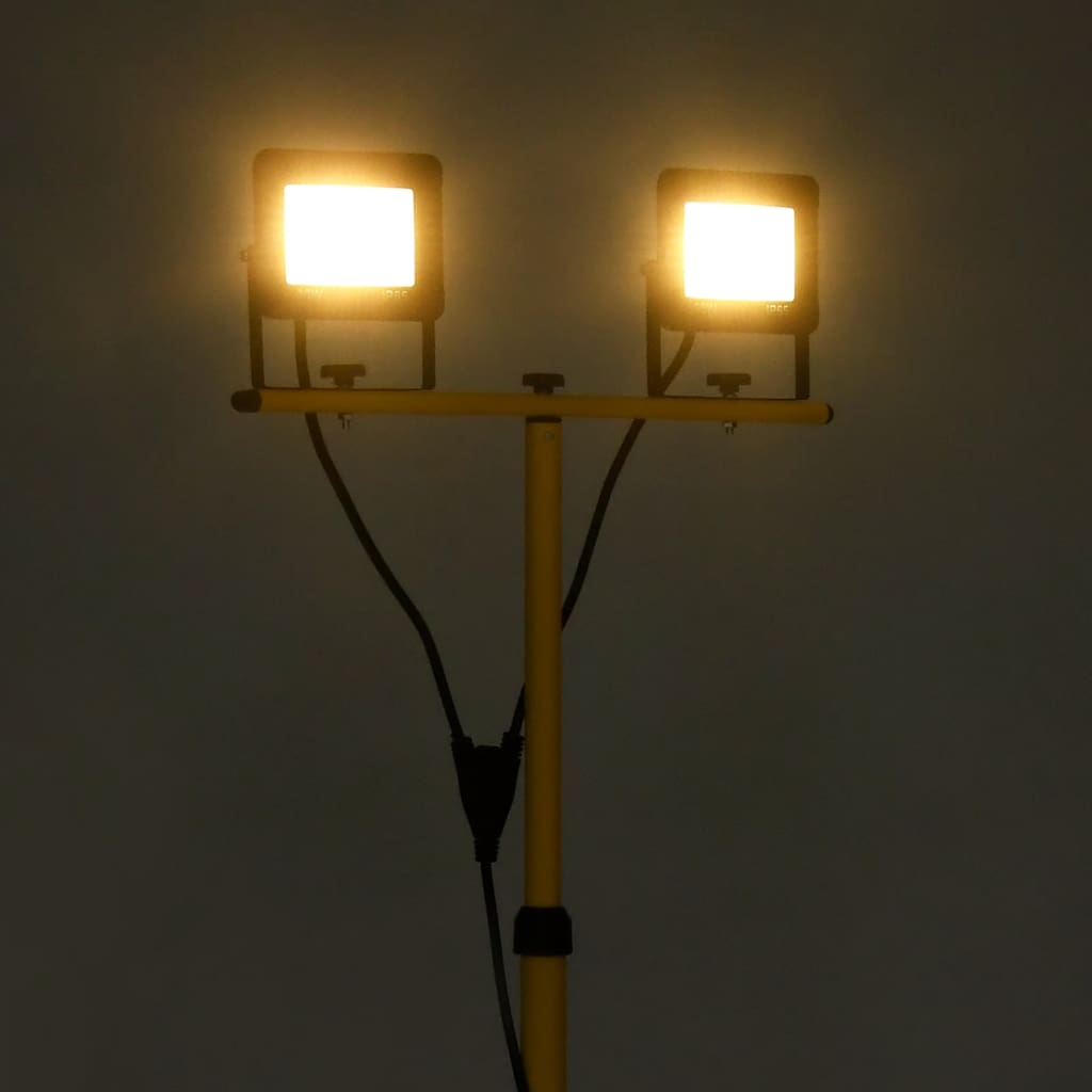 Vidaxl spotlight met statief led 2x30 w warmwit