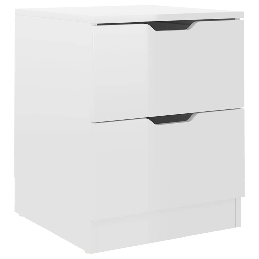 Vidaxl nachtkastjes 2 st 40x40x50 cm bewerkt hout hoogglans wit