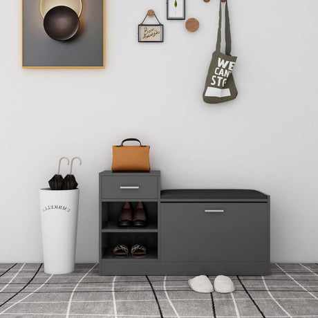 Canapé de chaussure Vidaxl 94.5x31x57 cm en bois de bois de bois