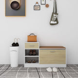 Canapé de chaussure Vidaxl 94,5x31x57 cm en bois blanc sonoma chêne coloré