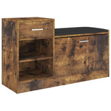 Canapé de chaussure Vidaxl 94.5x31x57 cm en bois transformé en chêne fumé coloré
