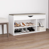 Banc de chaussures Vidaxl avec coussin 104x30x49 cm Bois de bois de propriété