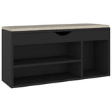 Banc de chaussures Vidaxl avec coussin 104x30x49 cm Bois de bois de propriété