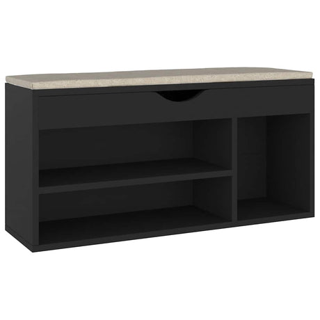 Banc de chaussures Vidaxl avec coussin 104x30x49 cm Bois de bois de propriété