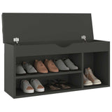 Canapé à chaussures Vidaxl avec coussin 104x30x49 cm en bois de bois gris