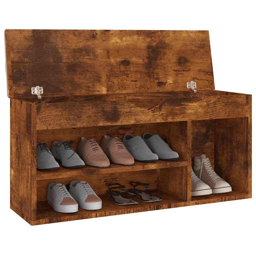 Banc de chaussures Vidaxl avec coussin 104x30x49 cm en bois de bois de bois de bois propriété