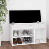 Banc de chaussures Vidaxl avec coussin 80x30x47 cm Bois de bois transformé