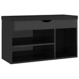 Panca per scarpe Vidaxl con cuscino 80x30x47 cm in legno alto nero