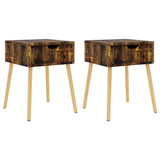 Vidaxl nachtkastjes 2 st 40x40x56 cm bewerkt hout gerookt eikenkleurig