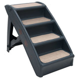 VidaXL dog staircase 4 steps folding dark gray