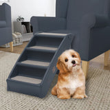 Vidaxl Dog Staircase 4 gradini pieghevole grigio scuro