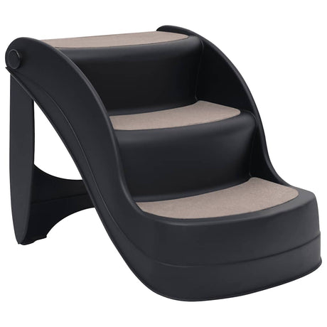 VidaXL escalier pour chien 3 marches pliable noir