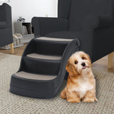 Vidaxl Dog Staircase 3 passi pieghevole nero