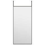 Miroir de porte vidaxl 30x60 cm en verre et en aluminium noir