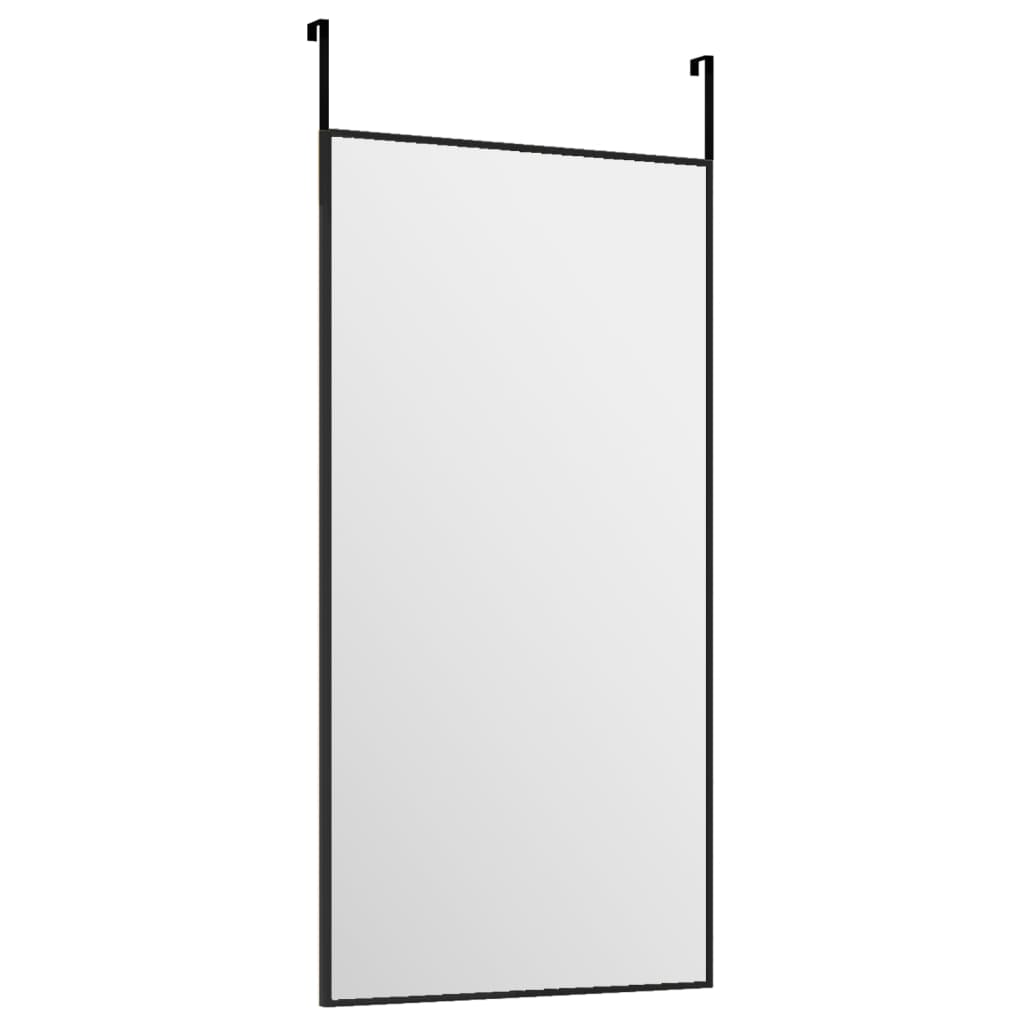 Vidaxl Door Mirror 30x60 cm de vidrio y negro de aluminio