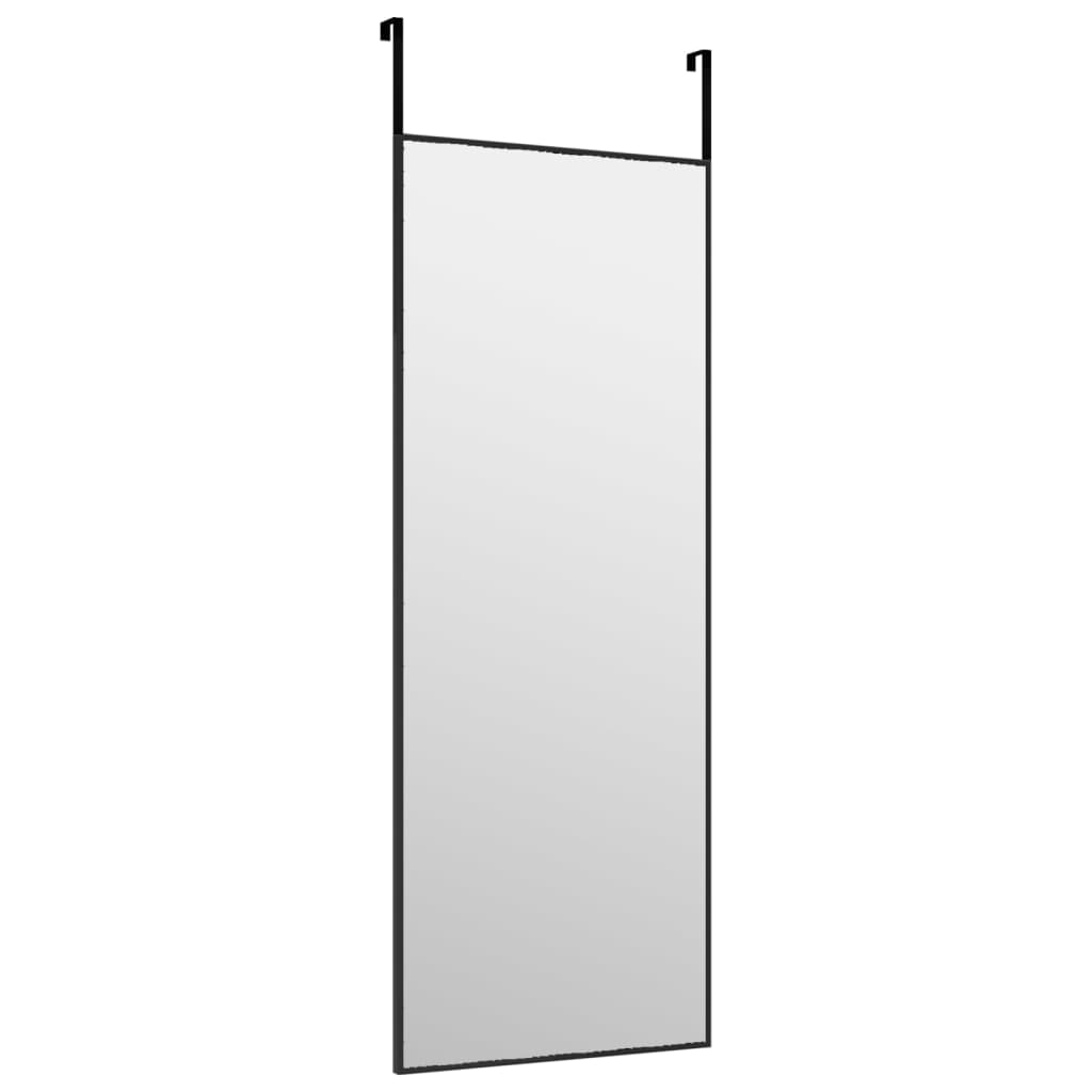 Vidaxl Door Mirror 30x80 cm de vidrio y negro de aluminio