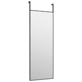 Vidaxl Door Mirror 30x80 cm de vidrio y negro de aluminio