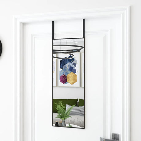 Miroir de porte vidaxl 30x80 cm en verre et en aluminium noir