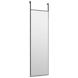 Vidaxl Door Mirror 30x100 cm de vidrio y negro de aluminio