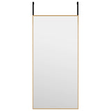Miroir de porte vidaxl 30x60 cm en verre et en aluminium or de couleur