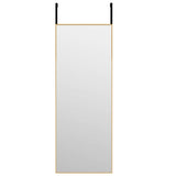 Miroir de porte vidaxl 30x80 cm en verre et en aluminium or de couleur