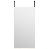Miroir de porte vidaxl 40x80 cm en verre et en aluminium or de couleur