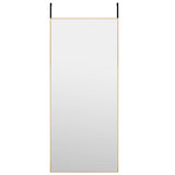 Miroir de porte vidaxl 40x100 cm en verre et en aluminium or de couleur