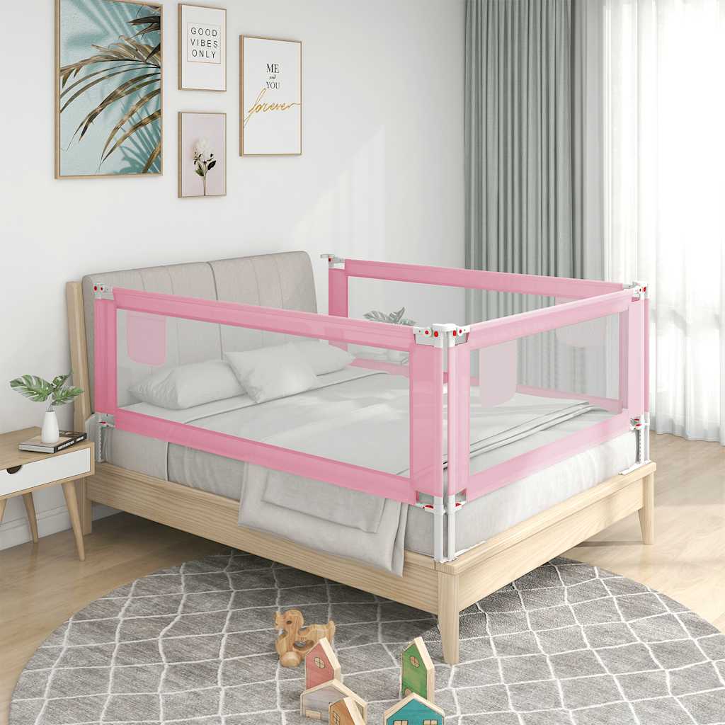 Vidaxl Bedhek Toddler 120x25 cm stoff rosa