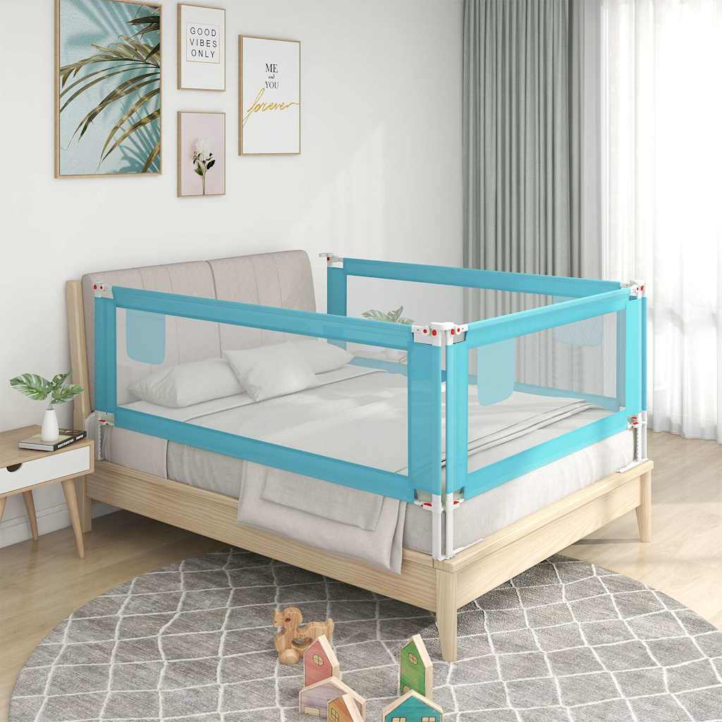 Vidaxl Bedhek Toddler 180x25 cm Tissu bleu