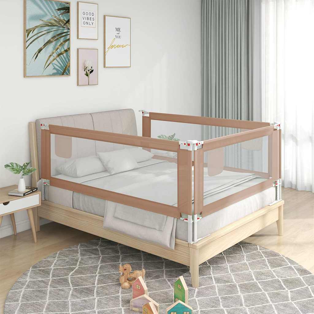 Vidaxl Bedhek Toddler 90x25 cm stof taupe