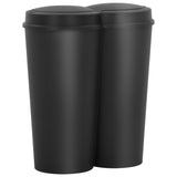 Vidaxl Trash puede duplicar 50 L Negro