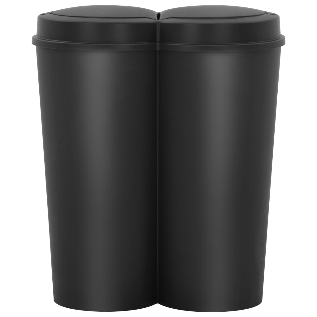 Vidaxl Trash puede duplicar 50 L Negro