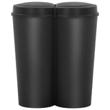 Vidaxl Trash puede duplicar 50 L Negro