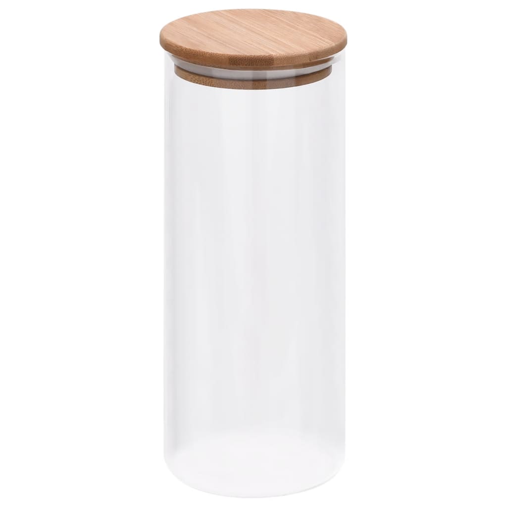 Vidaxl Storage pots with bamboo lid 6 pc 1000 ml of glass