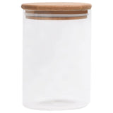 Pots de stockage vidaxl avec couvercles en bambou 4 st 800 ml de verre