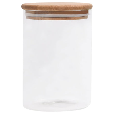 Pots de stockage vidaxl avec couvercles en bambou 4 st 800 ml de verre
