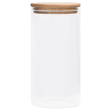 Pots de stockage vidaxl avec couvercles en bambou 4 st 1200 ml de verre