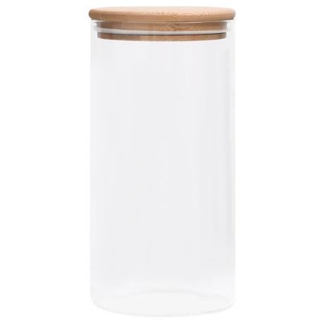 Pots de stockage vidaxl avec couvercles en bambou 4 st 1200 ml de verre
