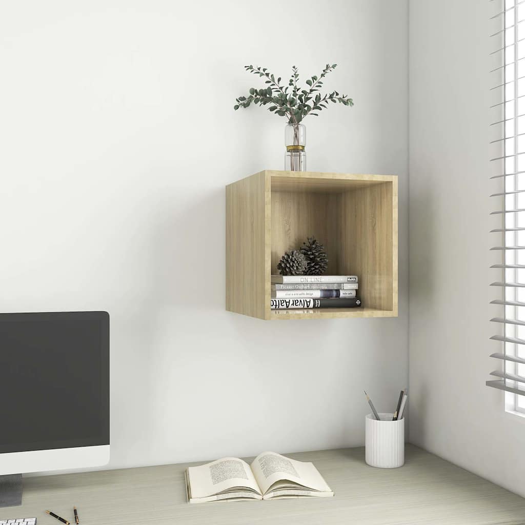 Vidaxl wandkast 37x37x37 cm bewerkt hout sonoma eikenkleurig
