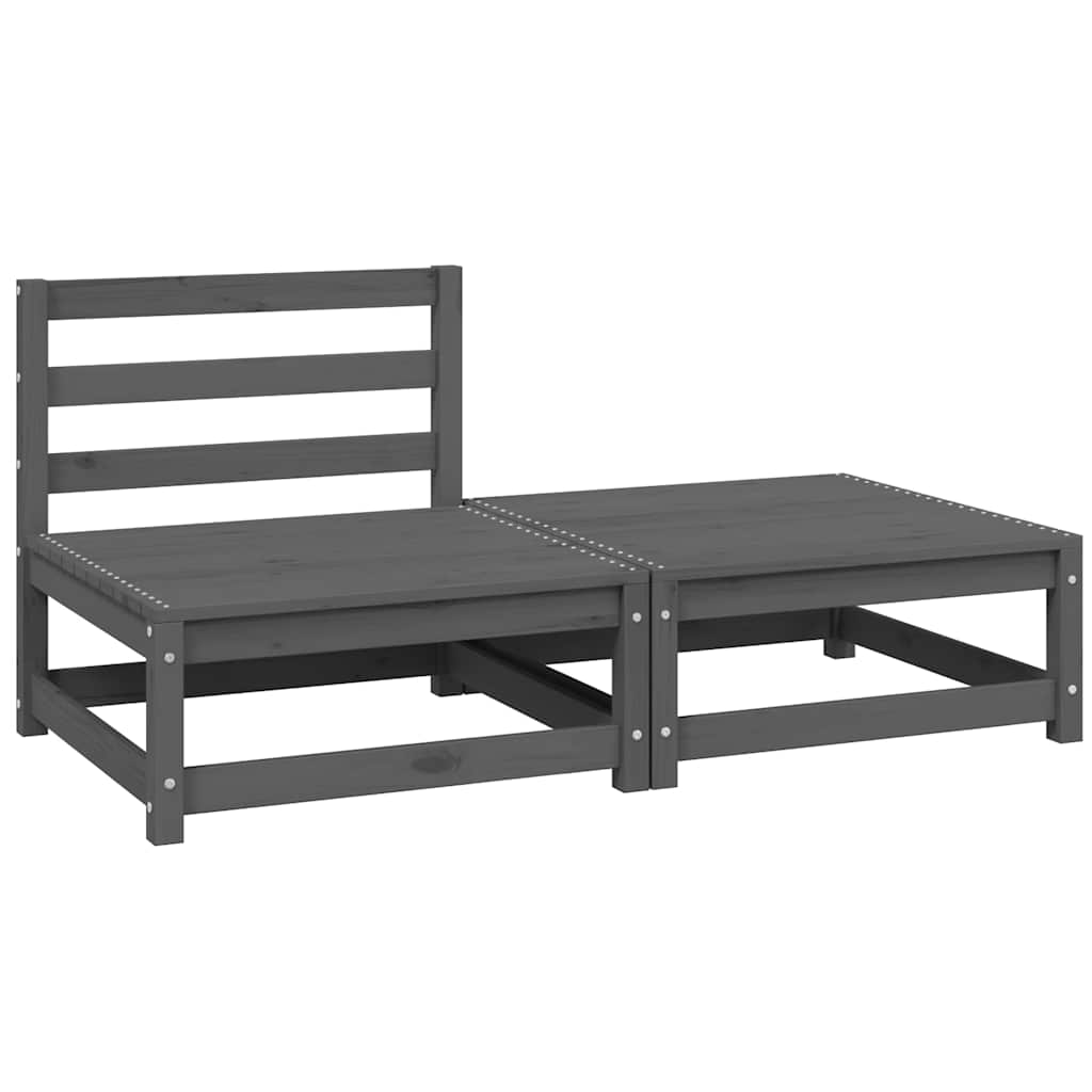 Vidaxl 2-delige loungeset massief grenenhout grijs