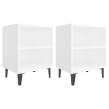 Vidaxl nachtkastjes 2 st met metalen poten 40x30x50 cm wit