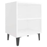 Vidaxl nachtkastjes 2 st met metalen poten 40x30x50 cm wit